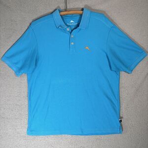 Tommy Bahama Men’s Size M Polo Supima Cotton Turquoise Sky‎ Blue Tropical Resort